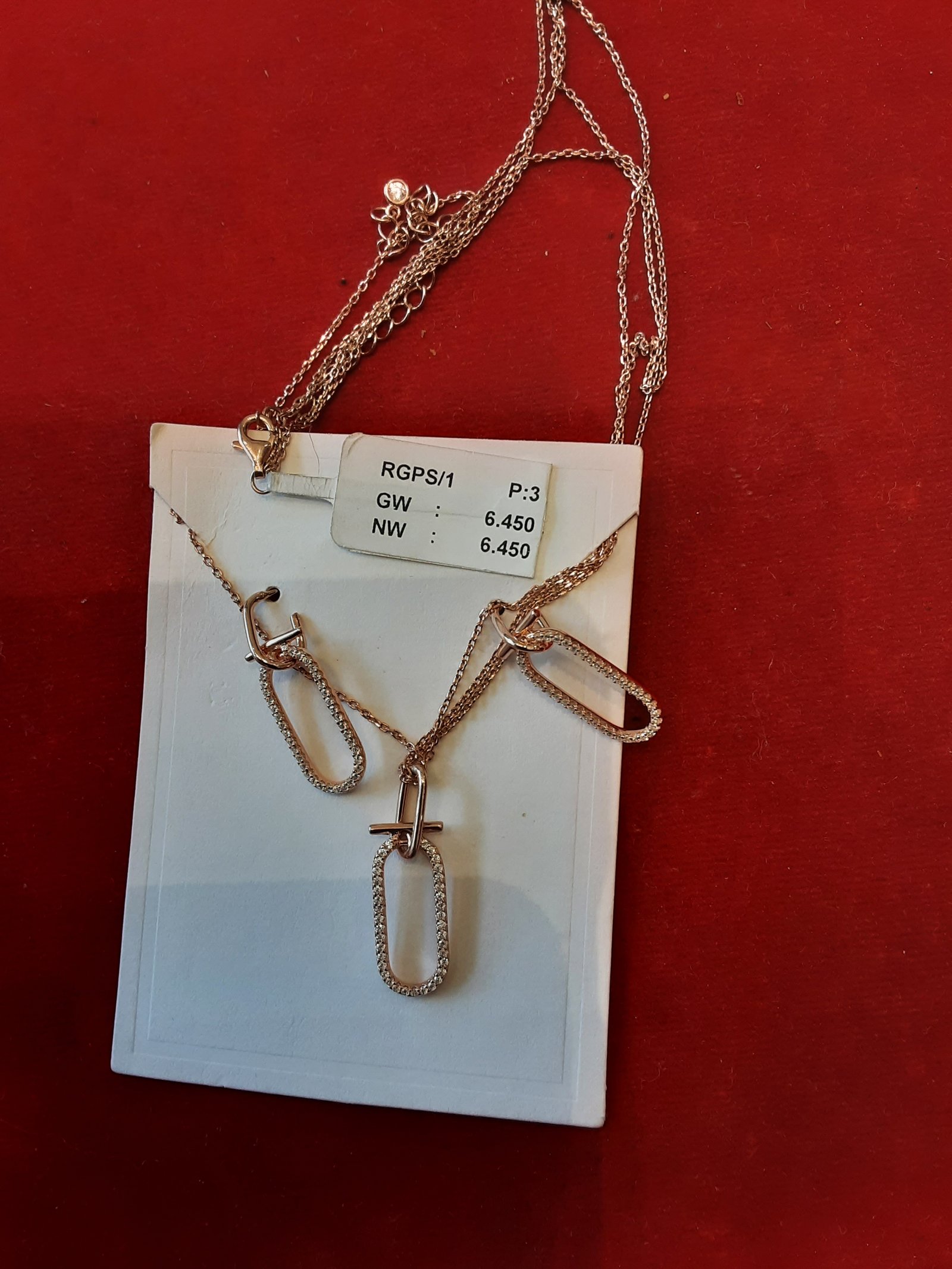 ROSE GOLD PENDAL SET  silver 92.5